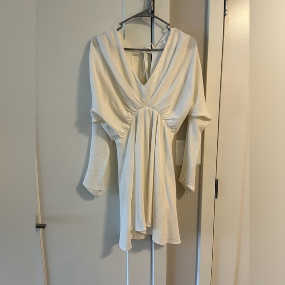Lulu’s Sunday Sweetness White Linen Dolman Sleeve Mini Dress - Picture 5 of 12
